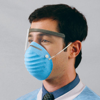 medical eye shield with respirator